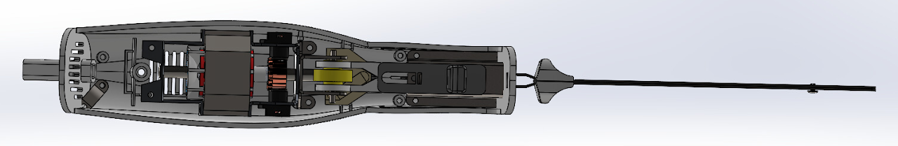 Assembled electric knife with case open