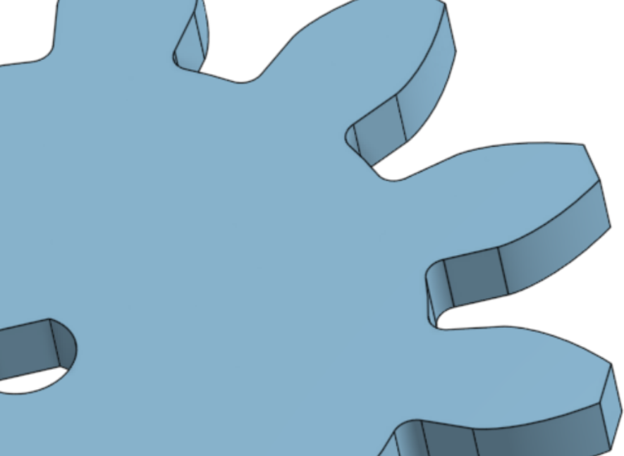 Modeled gear teeth