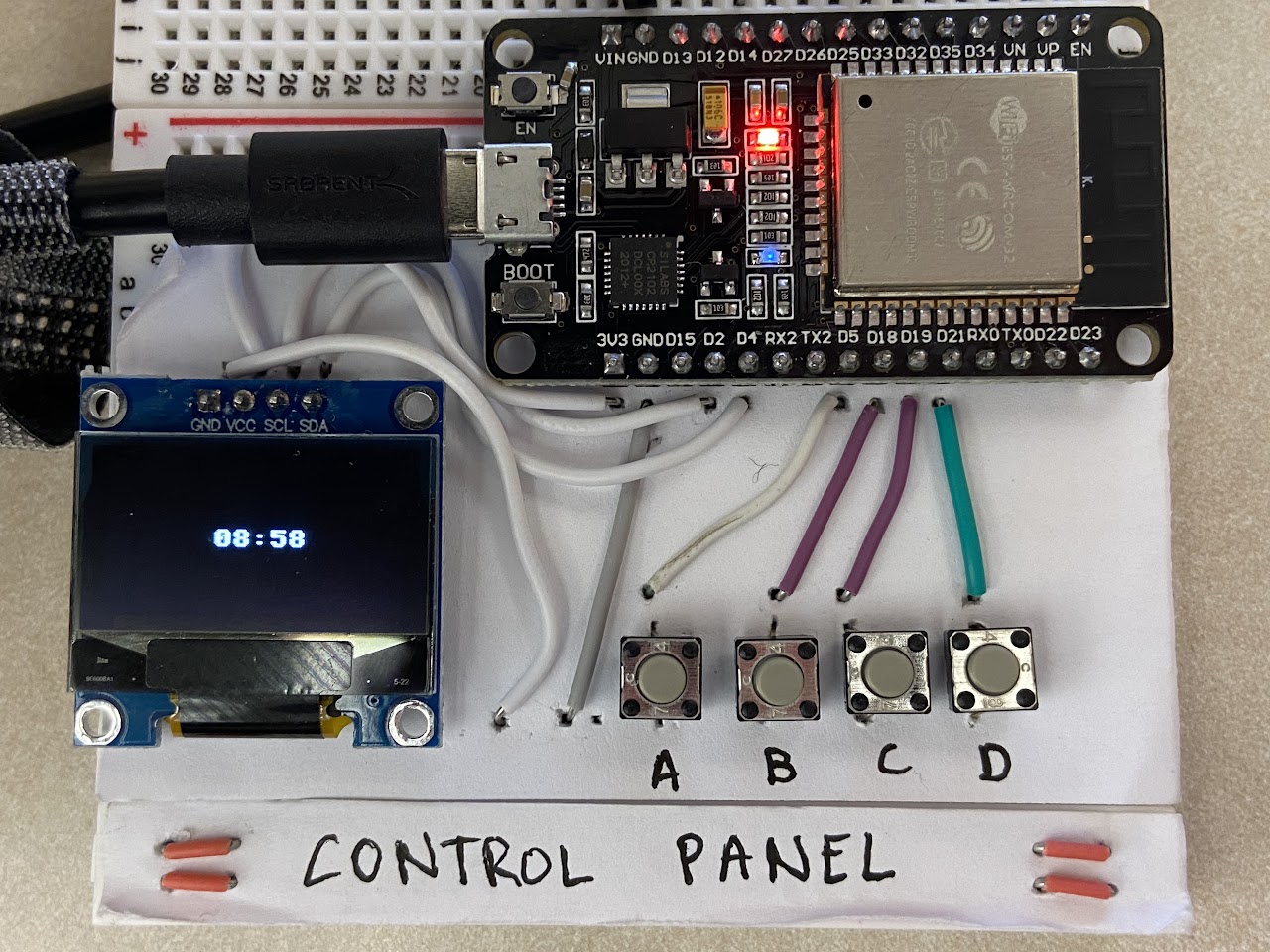 Microwave control panel