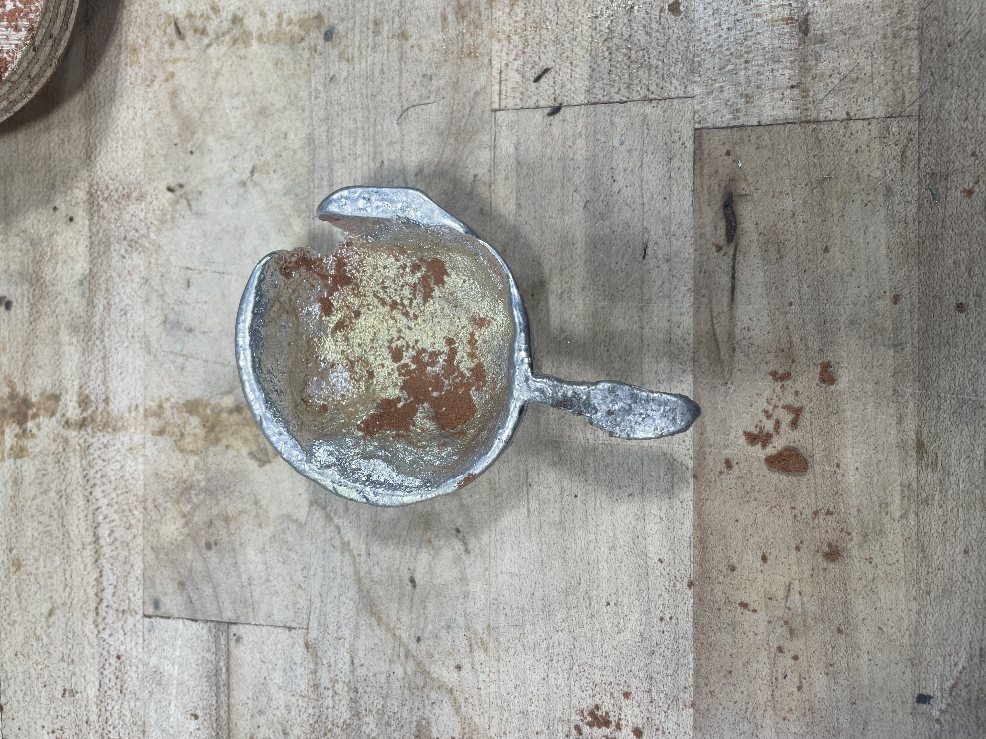 Successful hollow pewter test casting