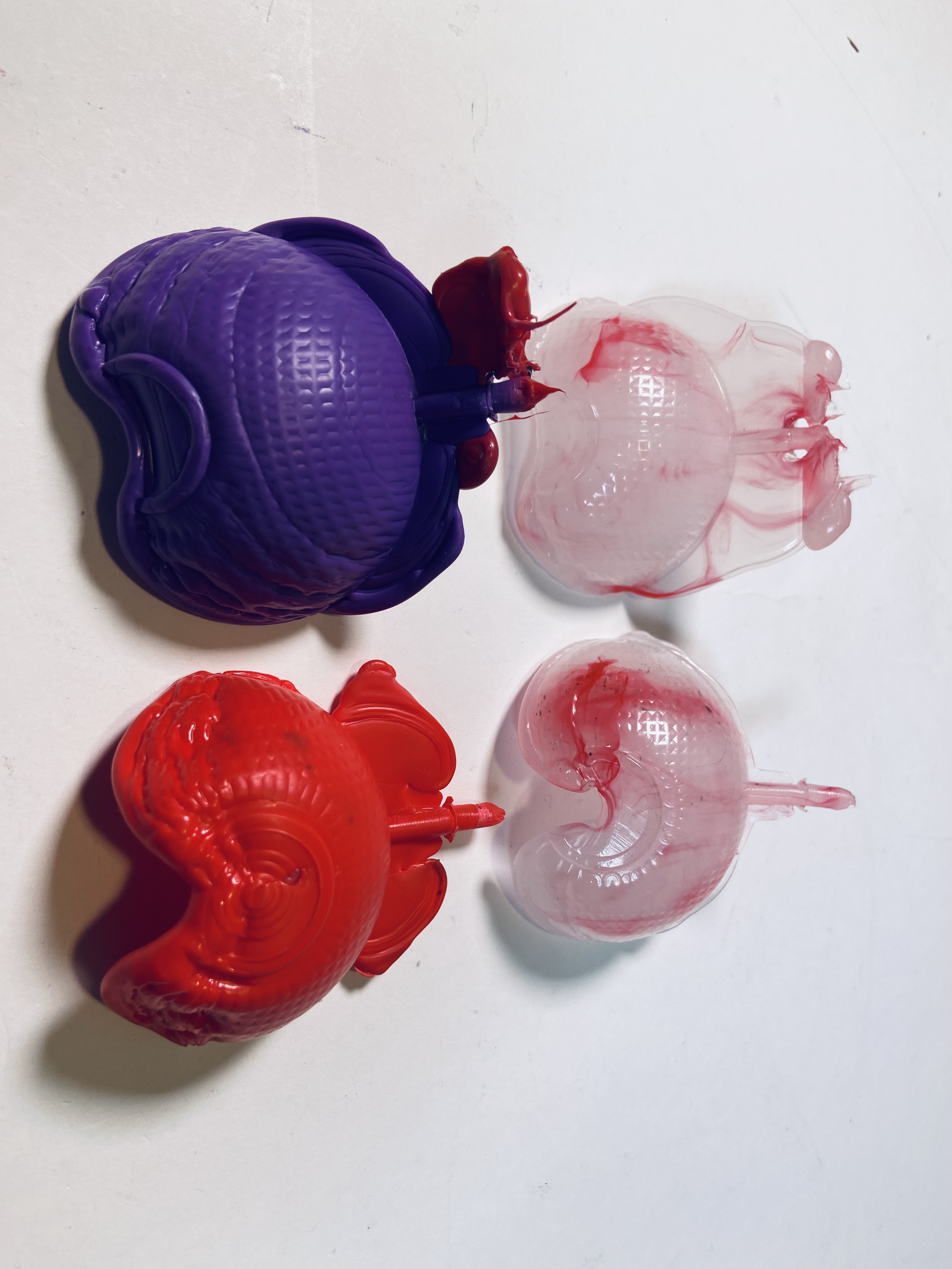 A collection of failed injection-molded prototype parts