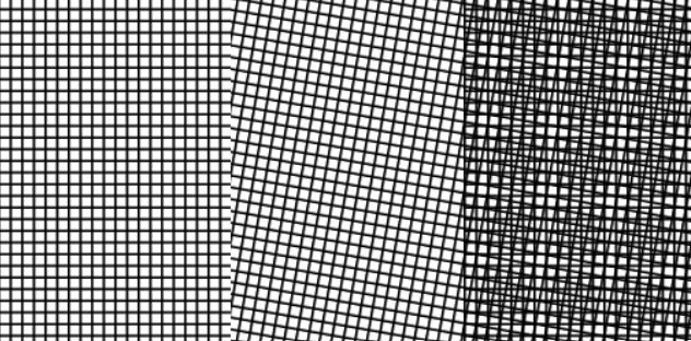 Example of a moiré pattern created by overlapping grids