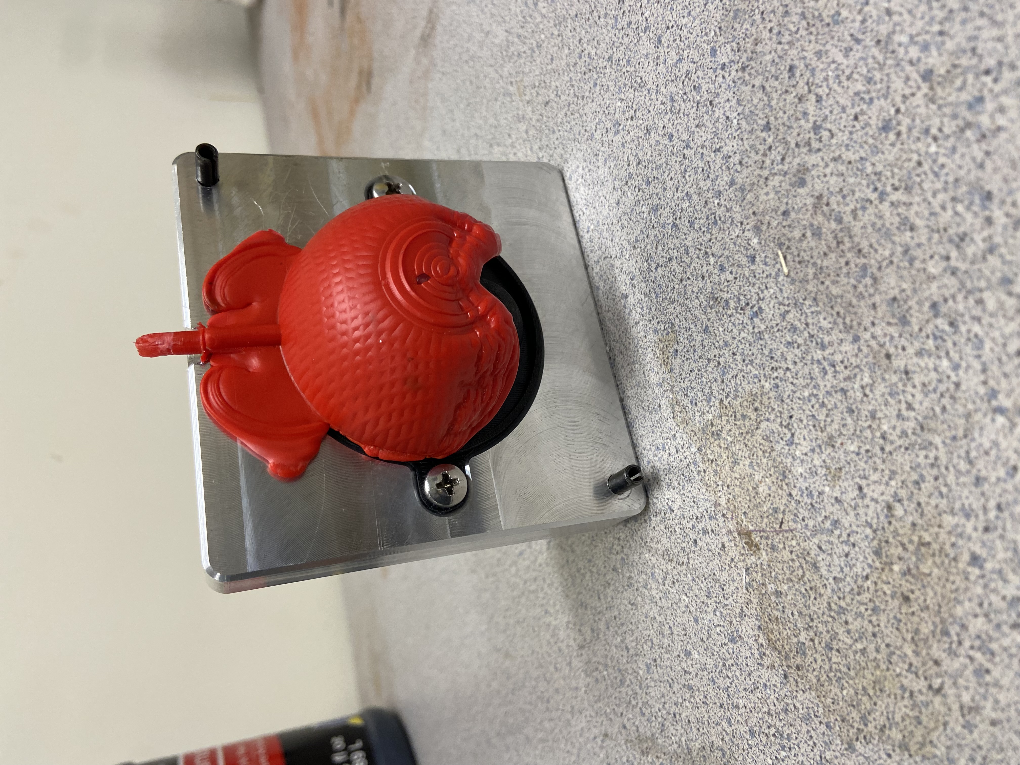 Mold with a failed injection-molded part still inside it