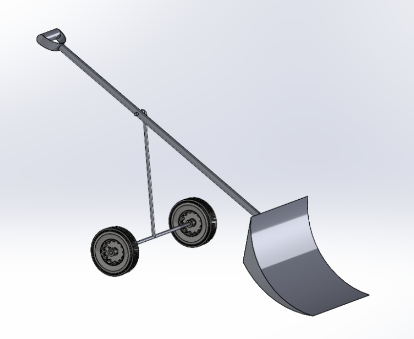 Fulcrum-and-wheel shovel concept sketch
