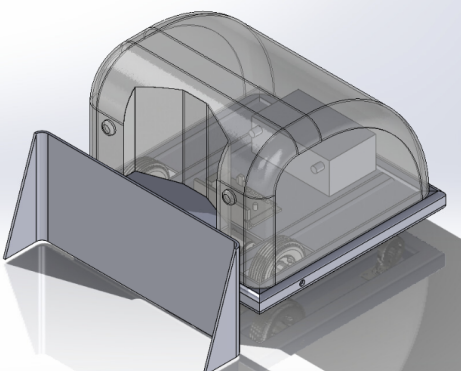 Roomba plow robot concept CAD render