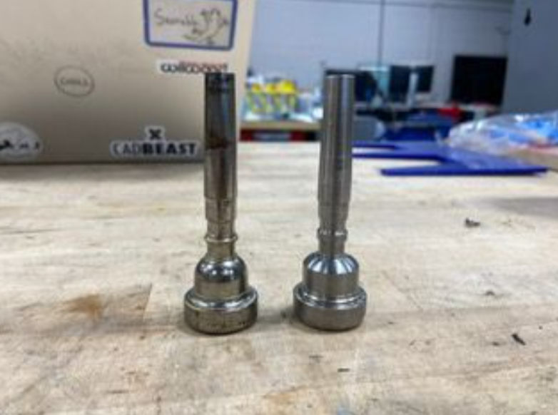 My mouthpiece next to a real one